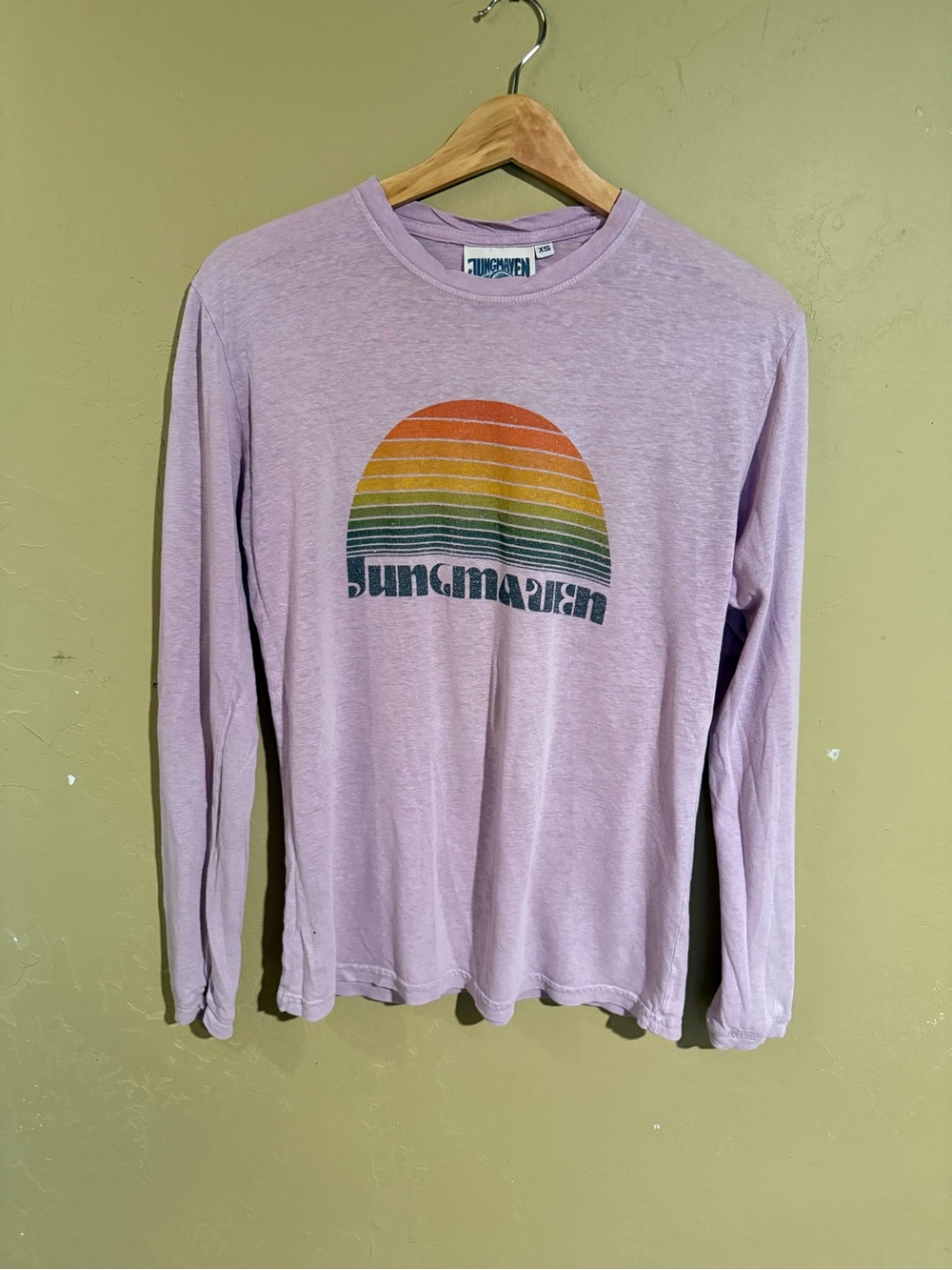Jungmaven Long Sleeve Purple Rainbow Top Size XS